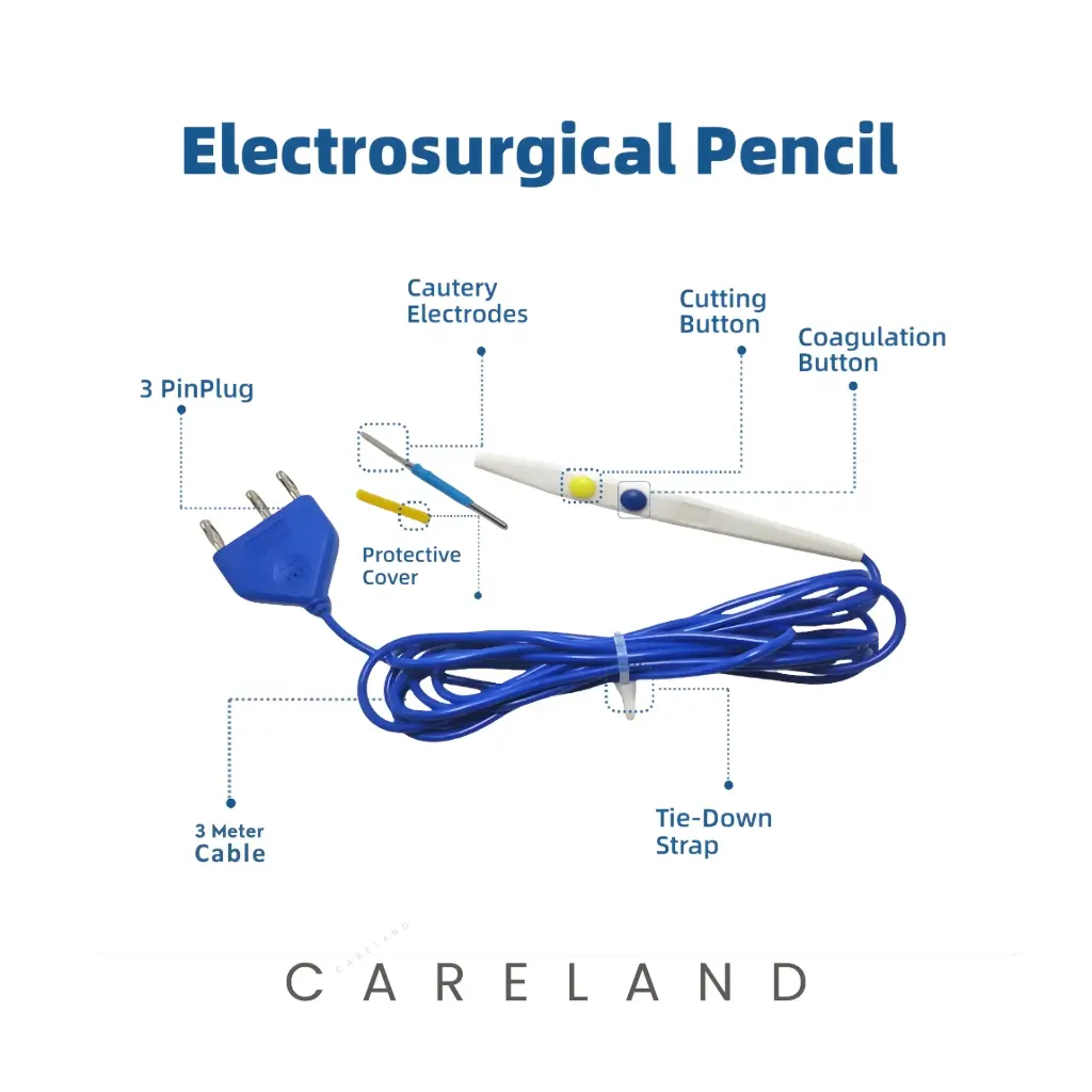 2 Electrosurgical Cautery Pencil with 3m Cable